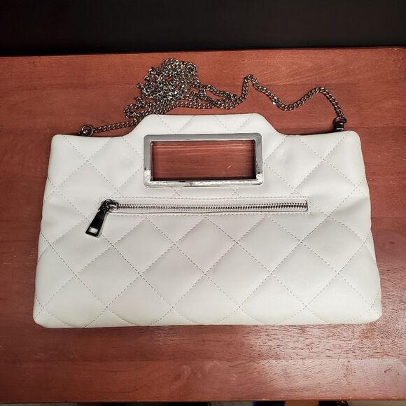 Juditth Quilted Hand Bag with Chain in White from INC - Picture 1 of 8